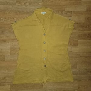 🆓️Mustard button up shirt romper